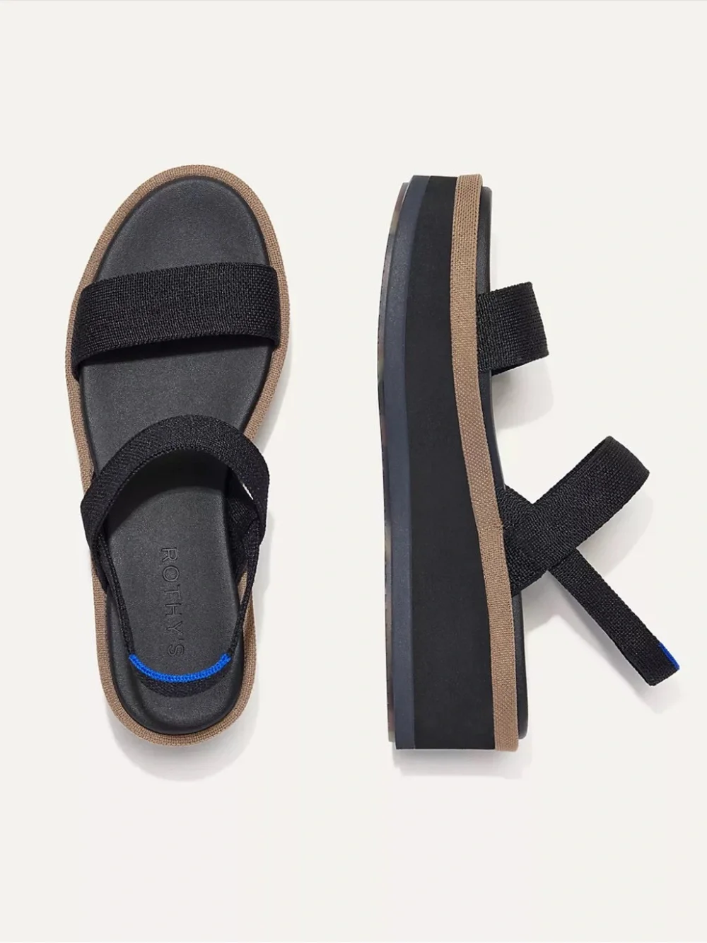 Rothy's The Lightweight Wedge Sandals black size 11 NEW without box